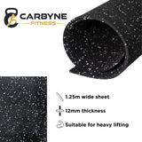 CARBYNE High Density 12mm Black Rubber Floor Mat (15% EPDM White Flecks)