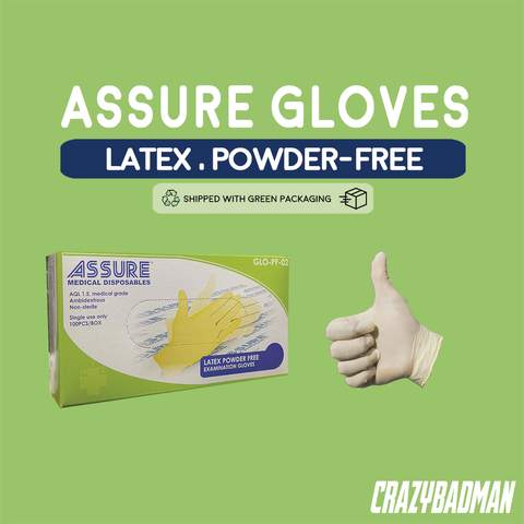 ASSURE Examination Latex Gloves Powder-Free