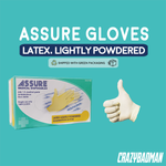 ASSURE Examination Latex Gloves Lightly-Powdered