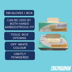 ASSURE Examination Latex Gloves Lightly-Powdered