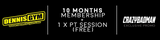 Dennis Gym 10 months Membership + 1 Personal Training Session (Free)