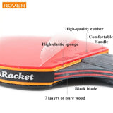 Table Tennis Paddle Set - 2 Rackets + Balls & Case