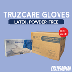 TruzCare Latex Gloves Powder Free (100pcs/box, Size, XS/S/M/L), Protection Gloves, Care Gloves