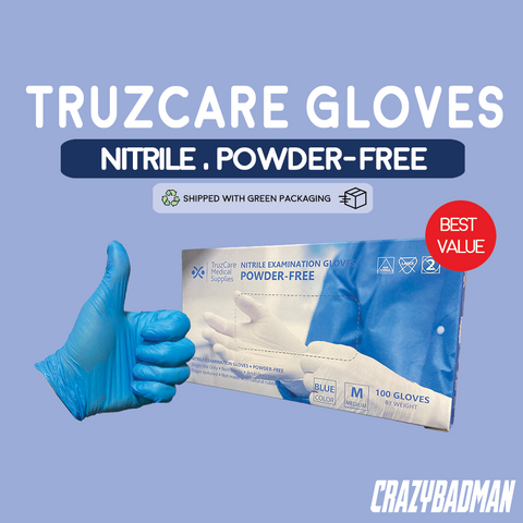 TruzCare Nitrile Gloves Powder Free (100pcs/box, Size, XS/S/M/L)