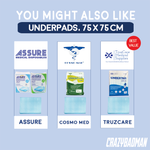 TruzCare Disposable Underpads for Incontinence Care, 75cm x 75cm, 70GSM