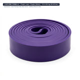 Purple 2080mm Natural Latex Functional Resistance Band (15.9–38.6 kg / 35–85 lbs) - Unprinted Pure Rubber with Formula Badge