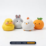 Kawaii Sensory Squishy Animal 4-Pack (4 Pieces × 1 Pack = 4 Squishies [ANIMAL 4-PACK])