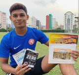 Professional athlete holding Kaiser Touku Balm and Herbal Soothe plasters