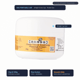 Kaiser Deep Tissue Herbal Massage Cream – Unboxing demonstration of 30g portable jar and 500g clinic tub showing authentic herbal balm and dual thermal relief