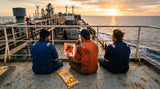Houten Chilli Tapioca Chips Lifestyle – Seafarer Holding Authentic Sweet & Spicy Sambal Cassava Crisps at Sunset