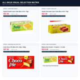 Apollo Layer Cake and Lotte Choco Pie All-SKUs Visual Selection Matrix