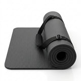 High-Density 10mm Non-Slip Workout Mat with Adjustable Shoulder Carrying Sling