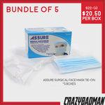 ASSURE Surgical Face Mask 3-ply, Tie-on (50pcs)