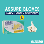 ASSURE Examination Latex Gloves Lightly-Powdered