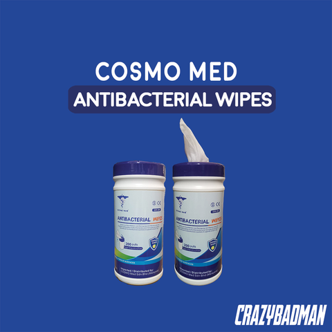 Cosmo Med Anti-bacterial Wipes, 20cm X 27cm, 200Pcs/Tub