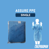 PPE Isolation Gown with Knitted Cuff (Blue) Assure & Cosmo Med