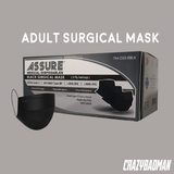 ASSURE Surgical Face Mask 3-ply with Earloop, Black (50 pcs)