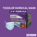ASSURE Surgical Mask Kids Toddler Masks 50’s/box 3-ply Earloop Disposable 99% BFE