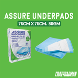 ASSURE Underpads 75cm x 75cm, 80g (10pcs/pack)