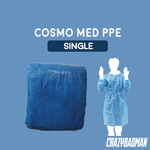 PPE Isolation Gown with Knitted Cuff (Blue) Assure & Cosmo Med