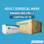 Winner Surgical Face Mask Earloop 3-Ply 50pcs/box, BFE ≥99%