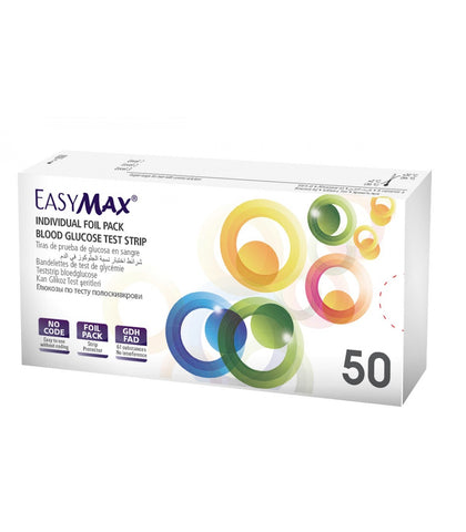 EASYMAX Blood Glucose Meter Test Strips, 50s, 1 Box