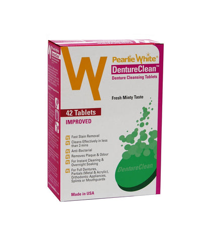 PEARLIE WHITE Denture Clean Tablets , 42 Tablets/Box, 1 Box