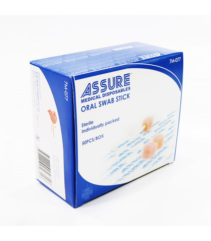 ASSURE Oral Swab Stick, Pink, 7M-077, 50 Pcs/Pkt